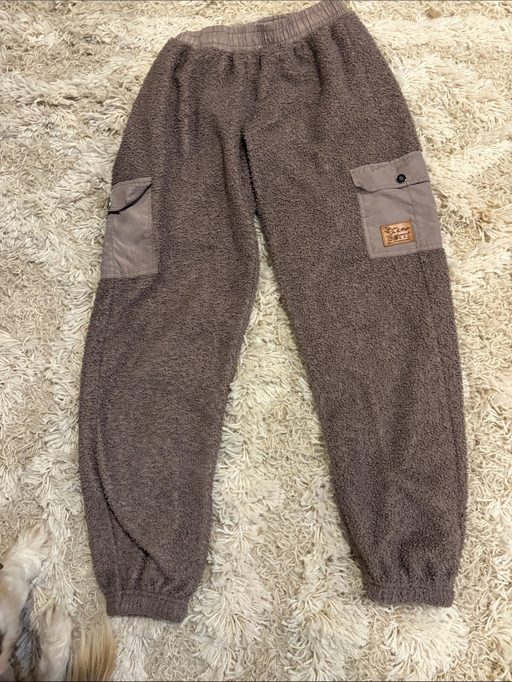 Born Taupe Sherpa Cargo Joggers